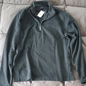 J. Crew Men's Gray Quarter Zip Up Sweater with Collar
